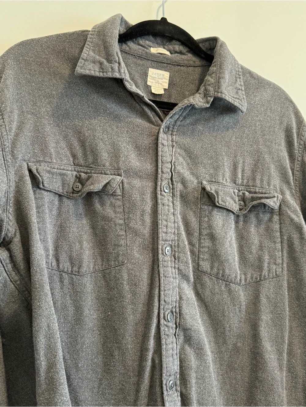 J. Crew Vintage Men's Gray Button-Down Work Shirt 100% Cotton - Size Large